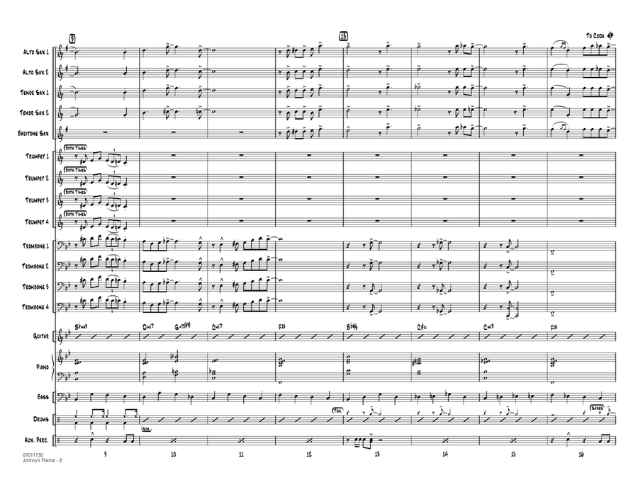 Johnny's Theme (from The Tonight Show) - Conductor Score (Full Score) Jazz Ensemble scores gallery preview page 2