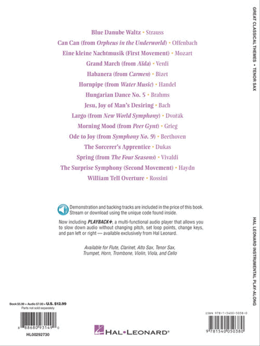Great Classical Themes Great Classical Themes Tenor Saxophone scores gallery preview page 5