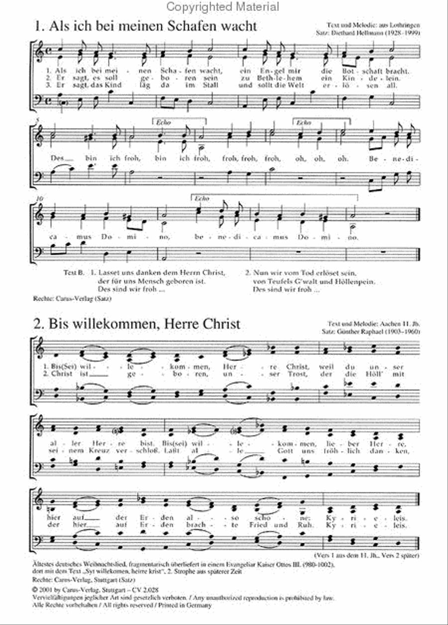 Weihnachtsliederbuch des Thomanerchores Leipzig Choir scores gallery preview page 2