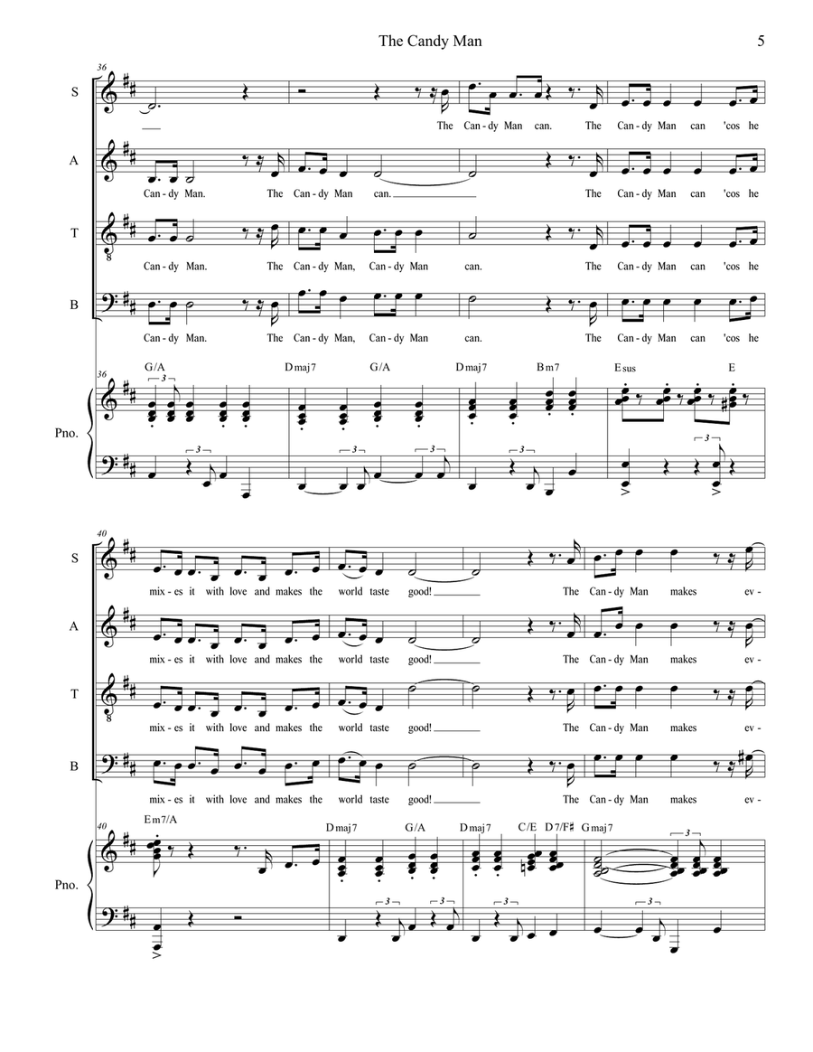 The Candy Man 4-Part scores gallery preview page 5