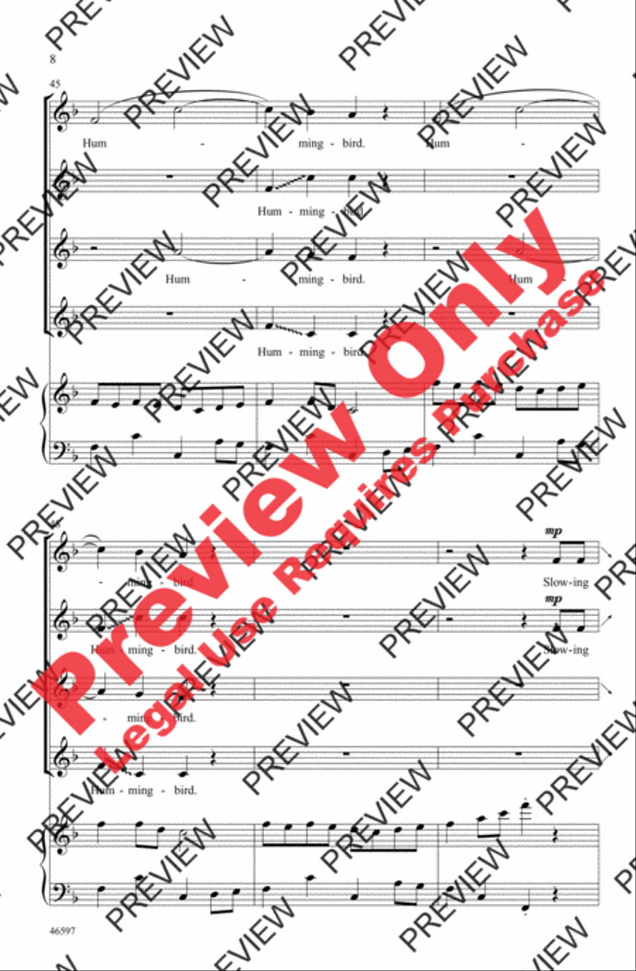 Hummingbird 2-Part scores gallery preview page 8