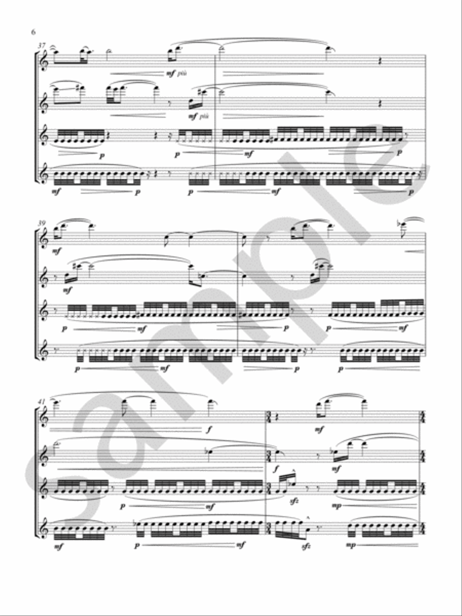 Flight of Icarus Saxophone Quartet scores gallery preview page 6