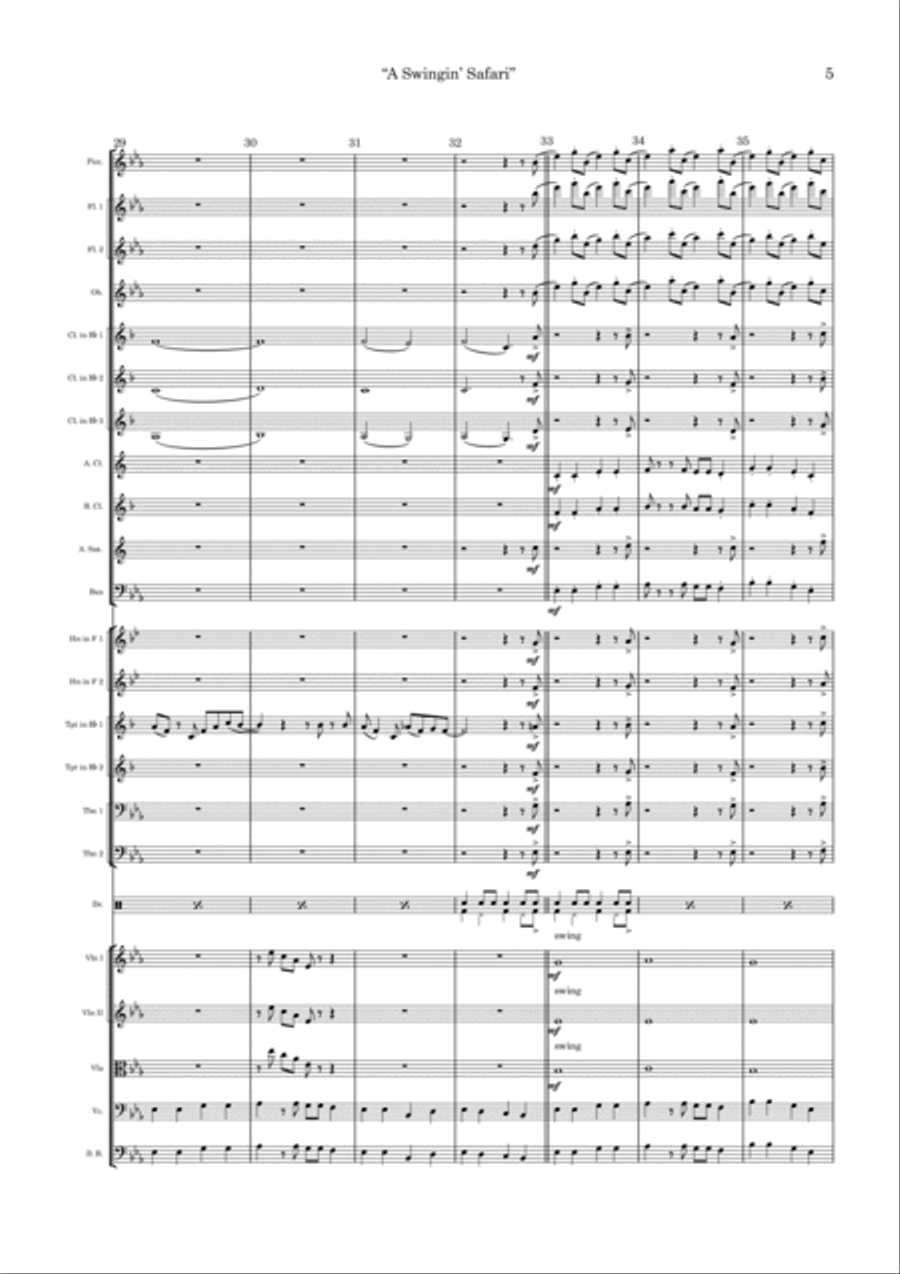 A Swingin' Safari Full Orchestra scores gallery preview page 5