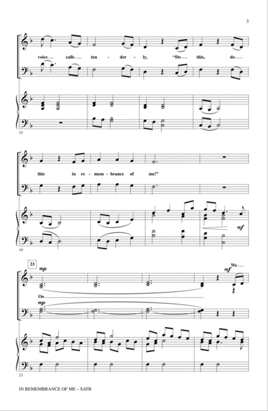 In Remembrance Of Me 4-Part scores gallery preview page 2