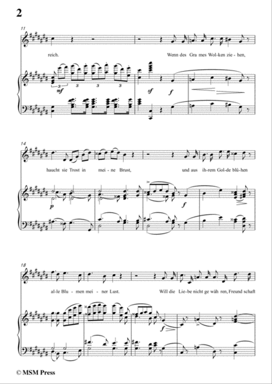 Schubert-Des Sängers Habe,in C sharp Major,for Voice&Piano Voice scores gallery preview page 4