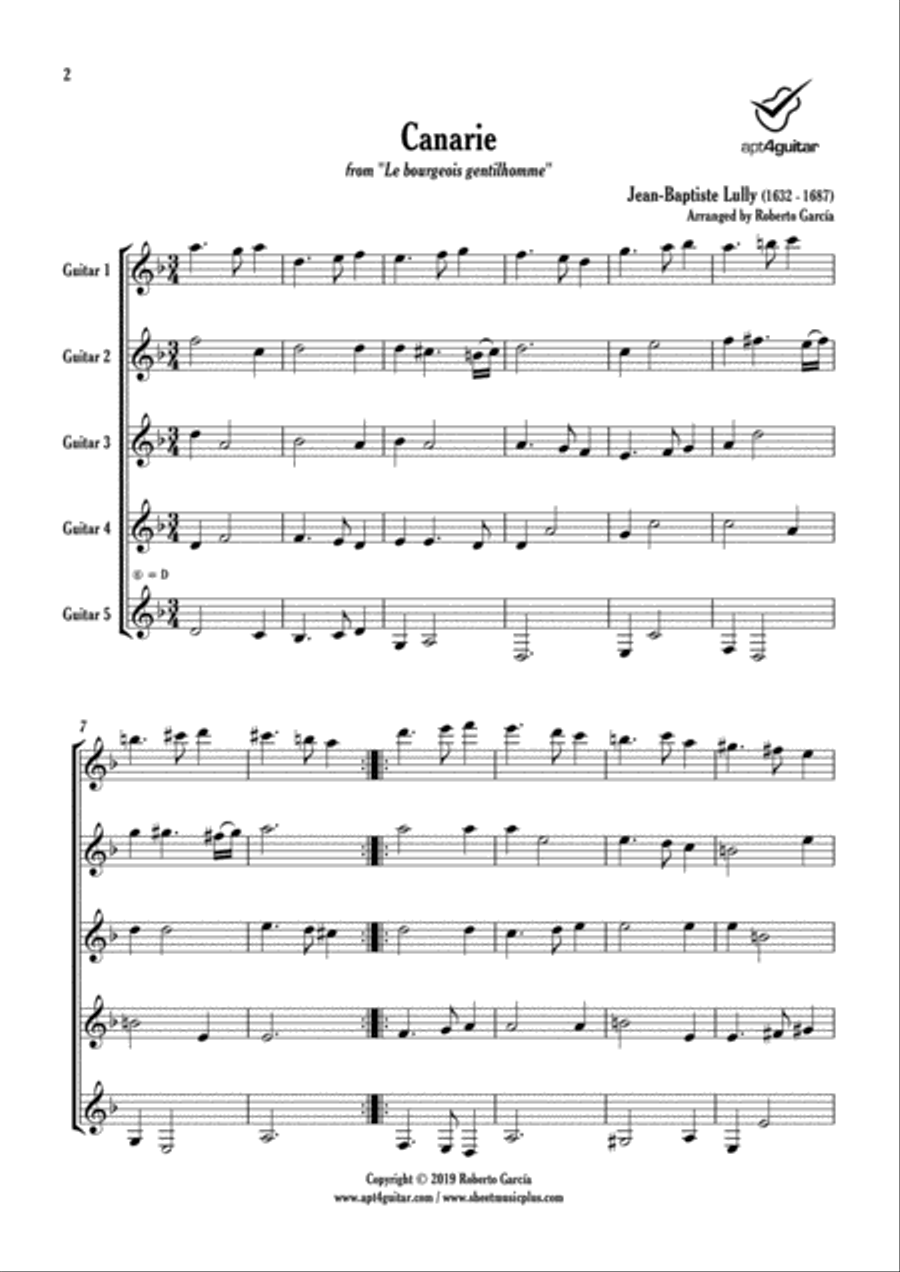 Canarie Guitar Ensemble scores gallery preview page 2