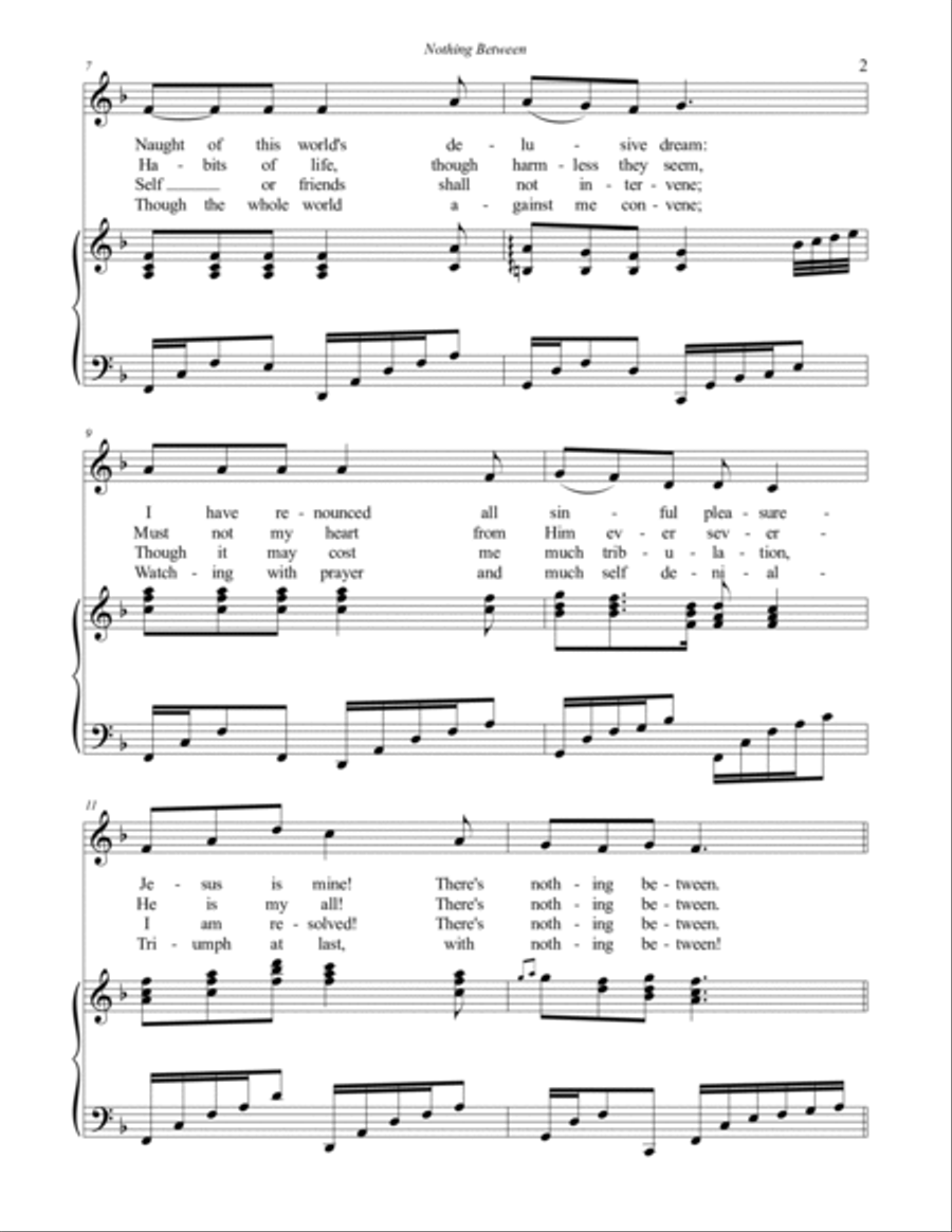 Nothing Between My Soul and My Savior Voice scores gallery preview page 2