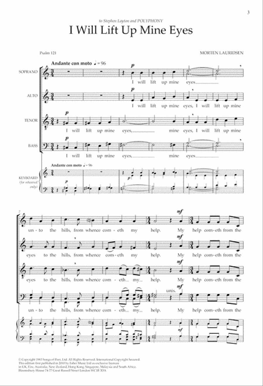 I will lift up mine eyes from Every purpose under the heaven 4-Part scores gallery preview page 3