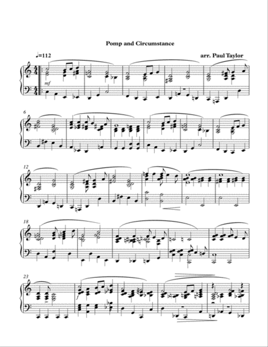 Pomp and Circumstance Piano Solo scores gallery preview page 1
