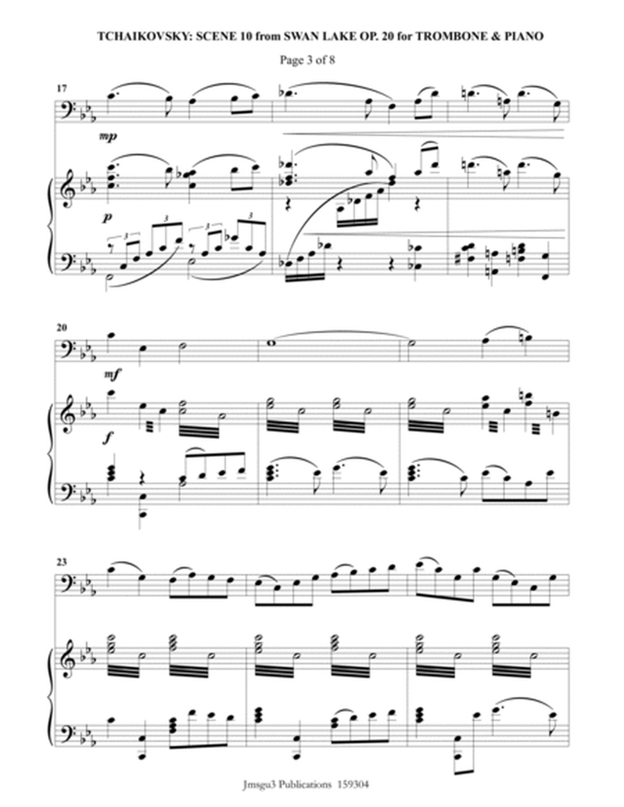 Tchaikovsky: Scene 10 from Swan Lake for Trombone & Piano image number null