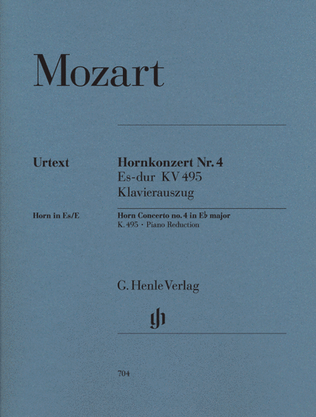Book cover for Concerto for Horn and Orchestra No. 4 in E Flat Major, K.495