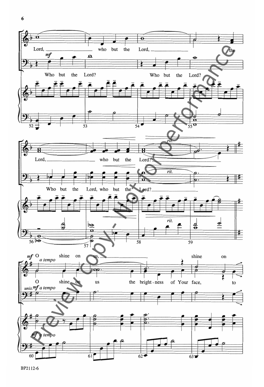 Who But the Lord? 4-Part scores gallery preview page 7