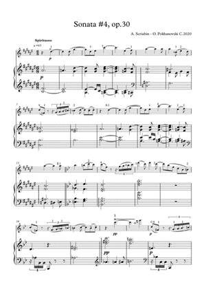 Book cover for Scriabin-Pokhanovski Piano Sonata #4 arranged for violin and piano