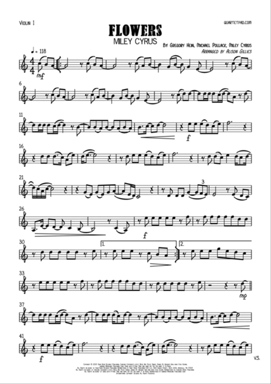 Flowers String Quartet scores gallery preview page 6