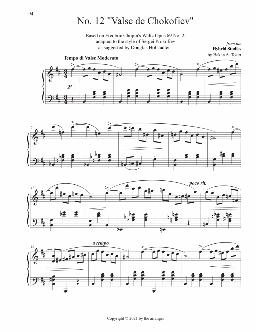 Valse de Chokofiev (Hybrid Study No. 12) Piano Method scores gallery preview page 1