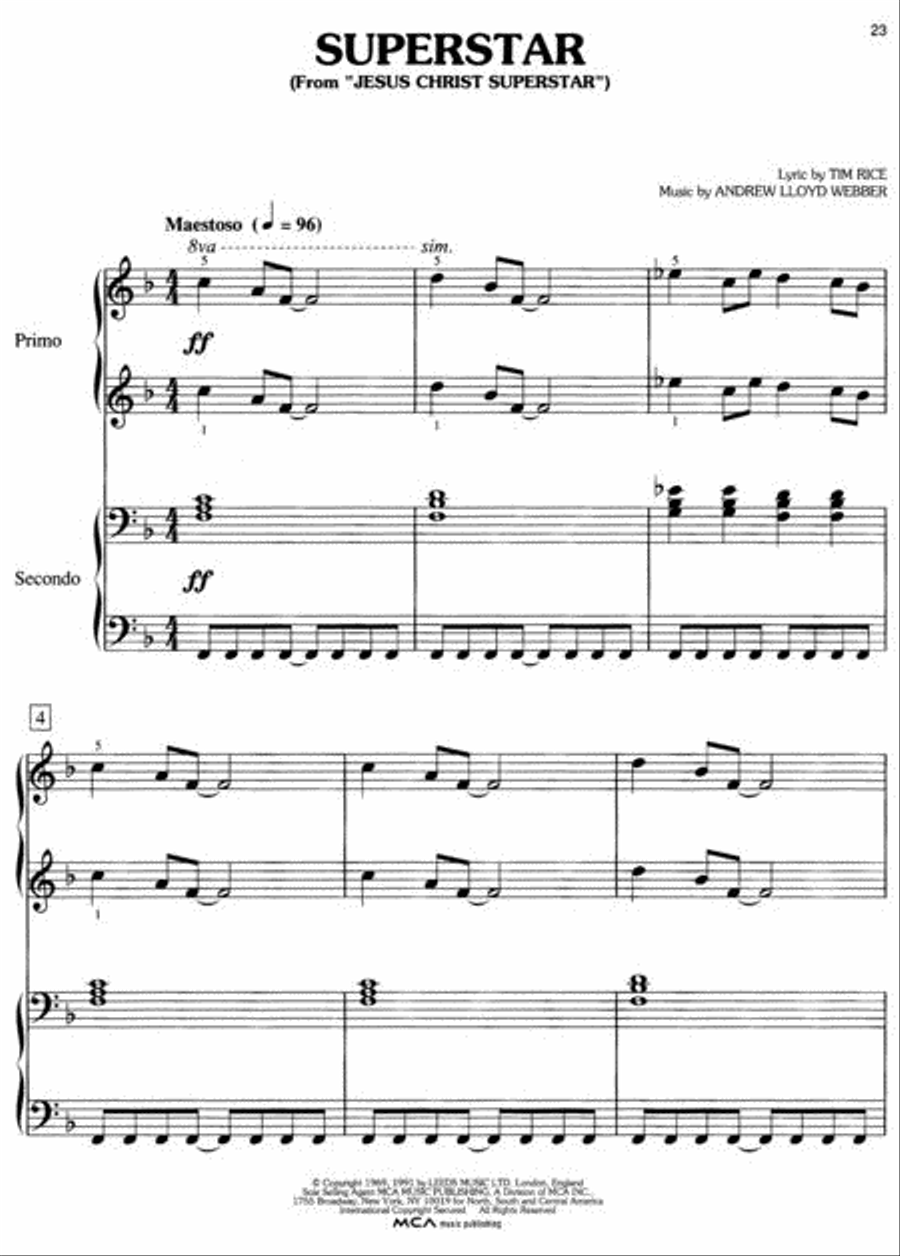 Andrew Lloyd Webber Piano Duets Piano Duet scores gallery preview page 2