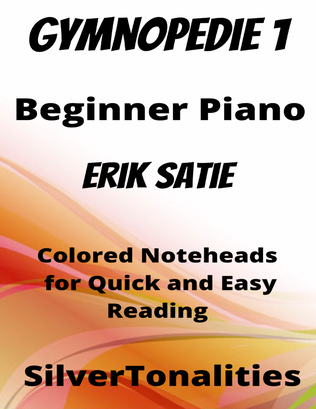 Gymnopedie Number 1 Beginner Piano Sheet Music with Colored Notation