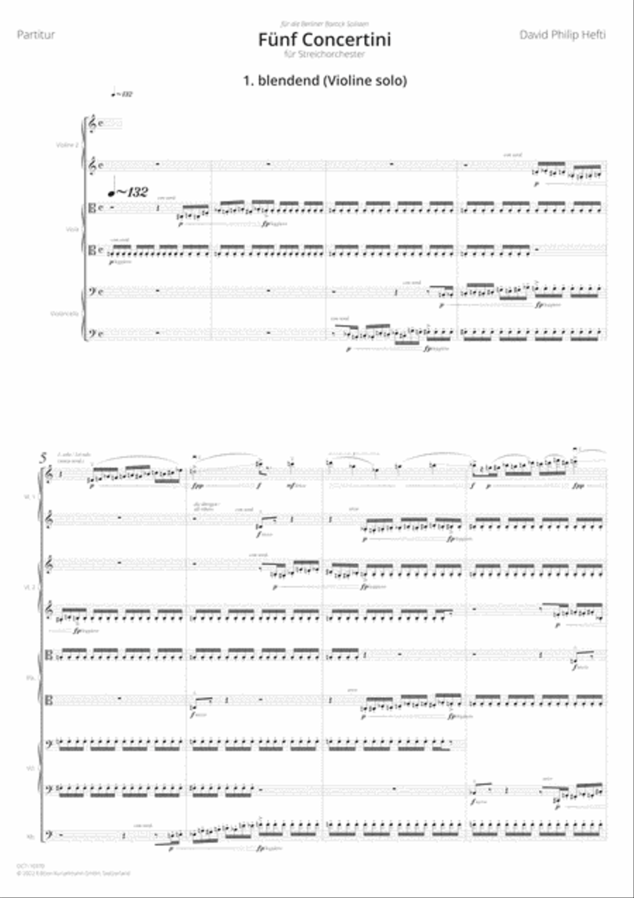 Fünf Concertini (Five concertinos), for string orchestra String Orchestra scores gallery preview page 2