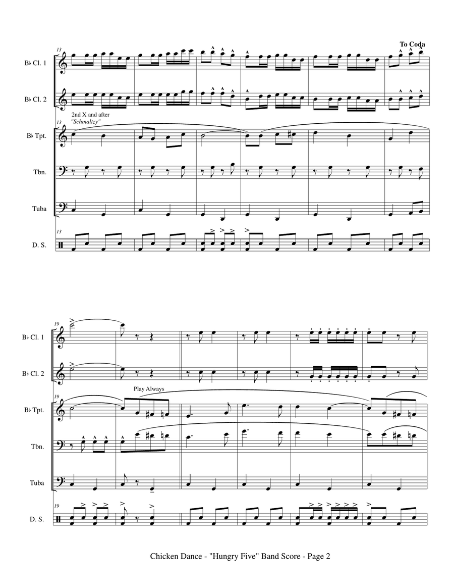 The Chicken Dance Small Ensemble scores gallery preview page 4