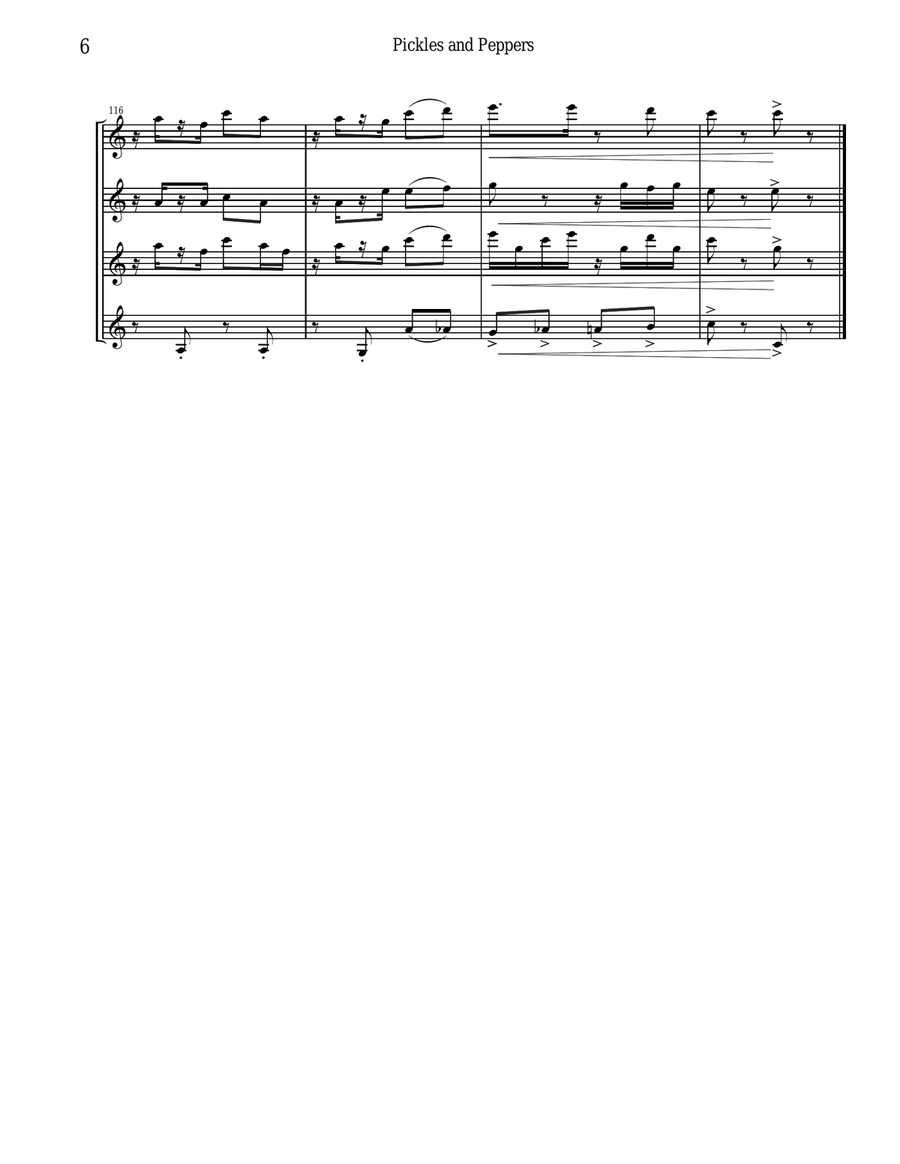 Pickles and Peppers Rag for clarinet quartet Clarinet Quartet scores gallery preview page 6