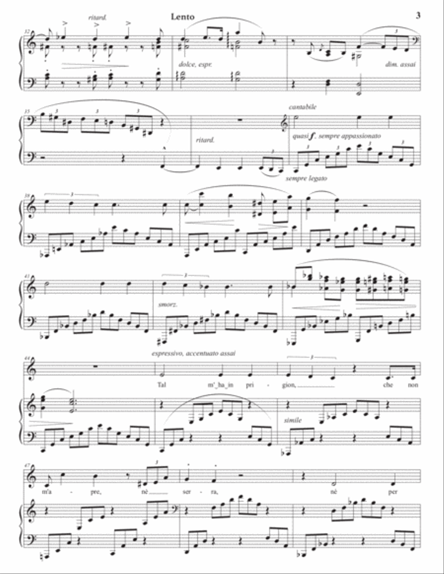 LISZT: Pace non trovo, S. 270 (first version, transposed to C major) Voice scores gallery preview page 4