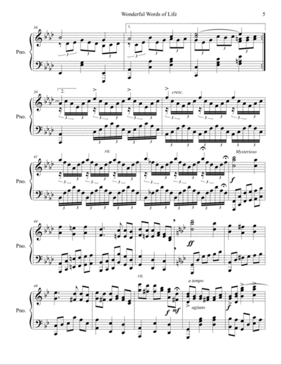Wonderful Words of Life Concert Piano Solo Piano Solo scores gallery preview page 5