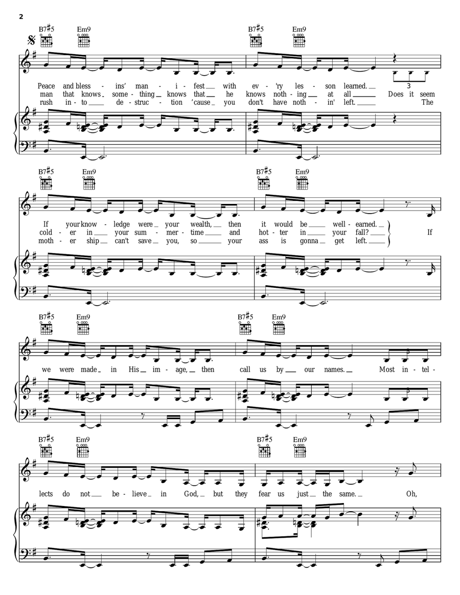 On And On Piano, Vocal, Guitar scores gallery preview page 2