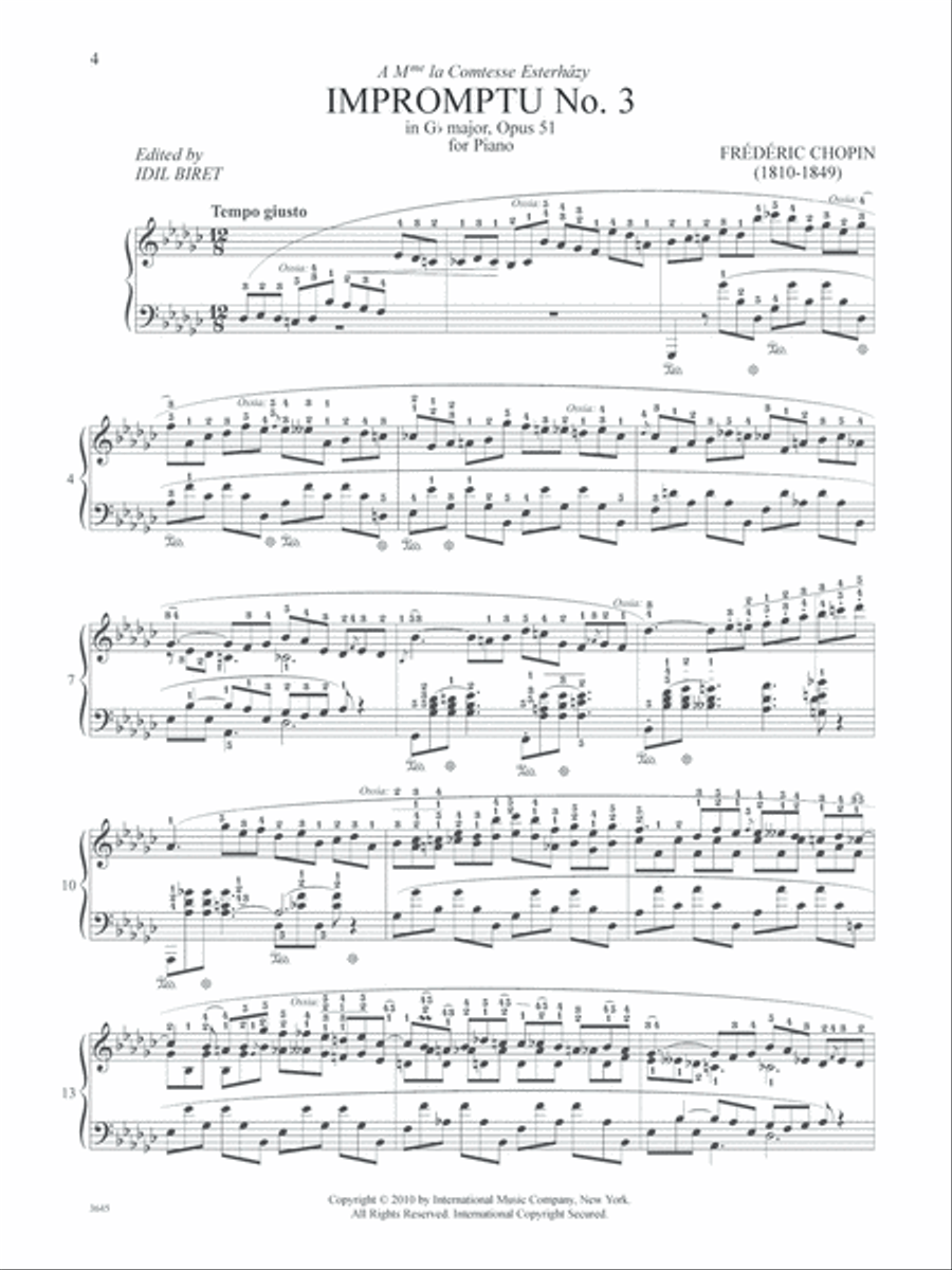 Impromptu No. 3 In G Flat Major, Opus 51 And Fantaisie-Impromptu In C Sharp Minor, Opus 66