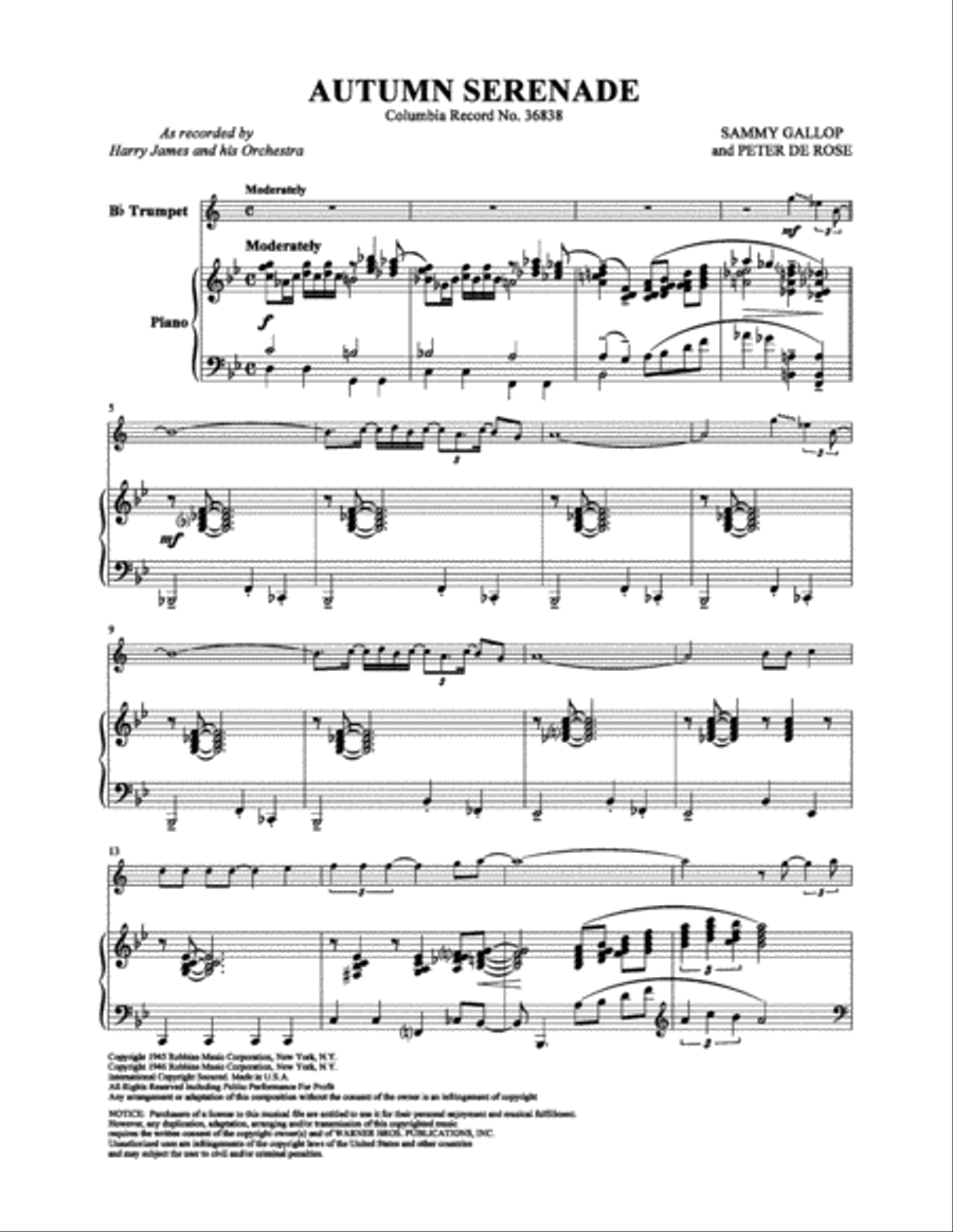 Autumn Serenade Autumn Serenade Small Ensemble scores gallery preview page 1
