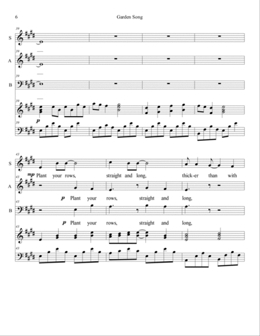 Garden Song 3-Part scores gallery preview page 6