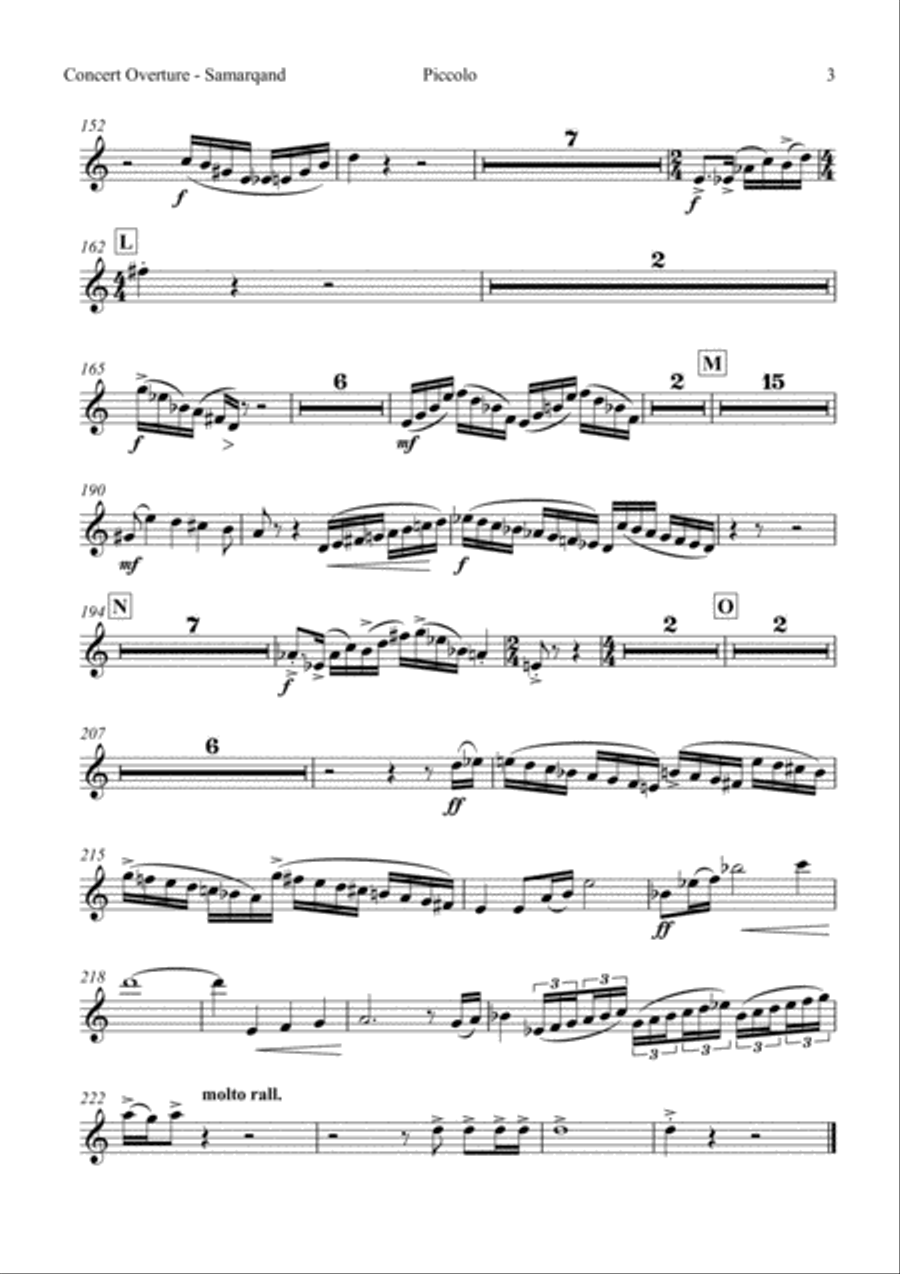 Samarqand Concert Overture instrument parts Concert Band scores gallery preview page 3