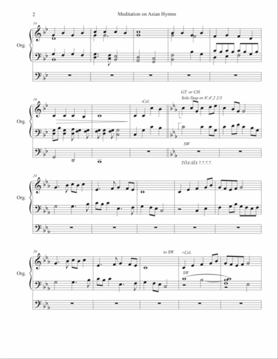 Meditation on Asian Hymns Organ Solo scores gallery preview page 2