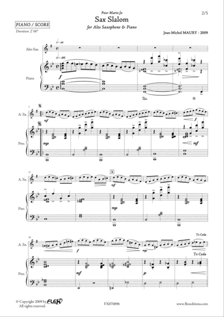 Sax Slalom Alto Saxophone scores gallery preview page 2