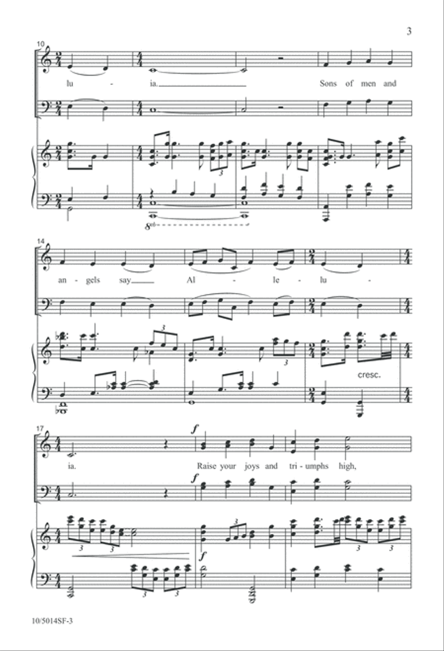 Christ the Lord is Risen Today 4-Part scores gallery preview page 3
