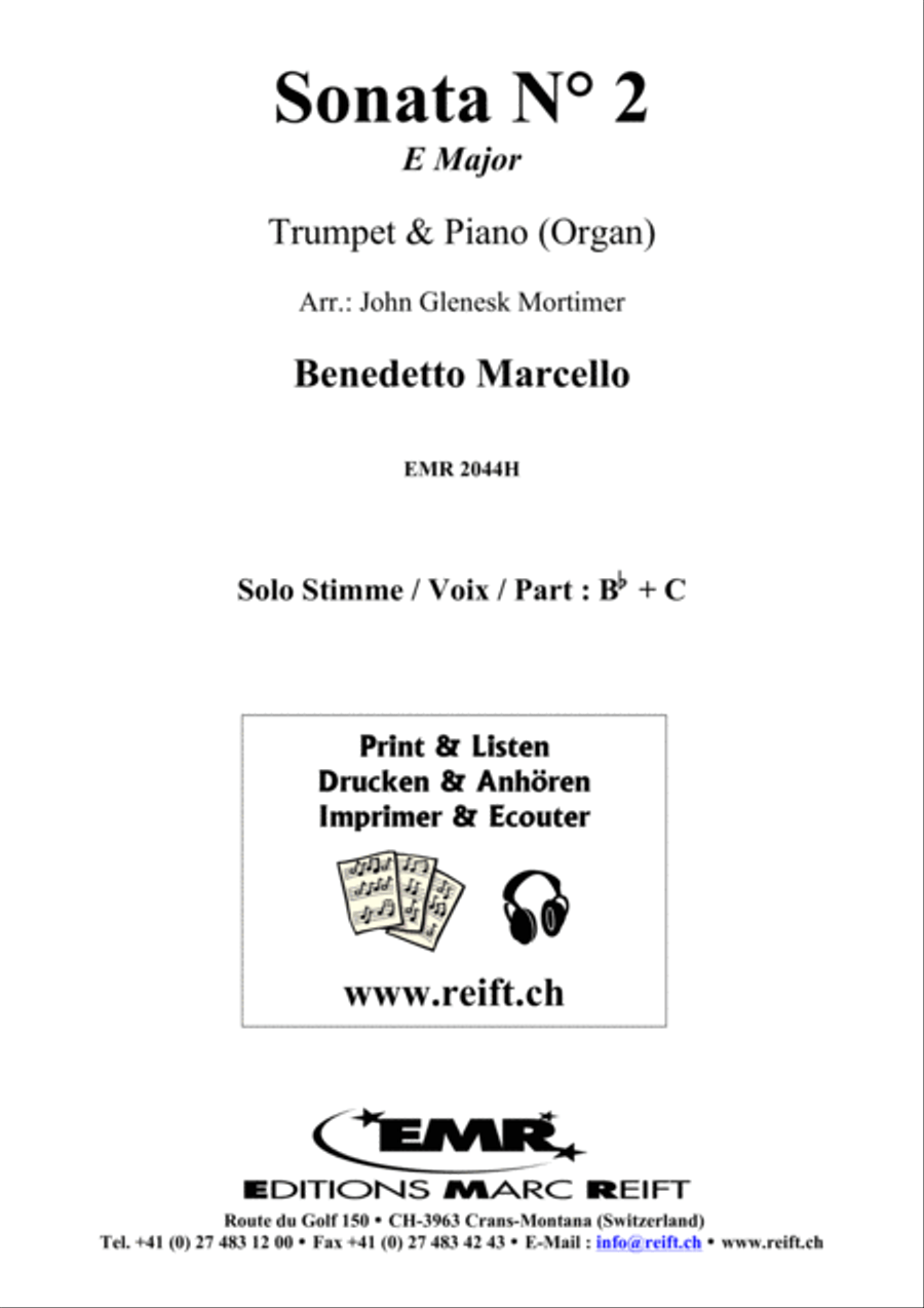 Sonata No. 2 in E minor Trumpet Solo scores gallery preview page 2