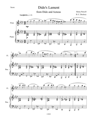 Book cover for Dido's Lament (Flute Solo with Piano Accompaniment)