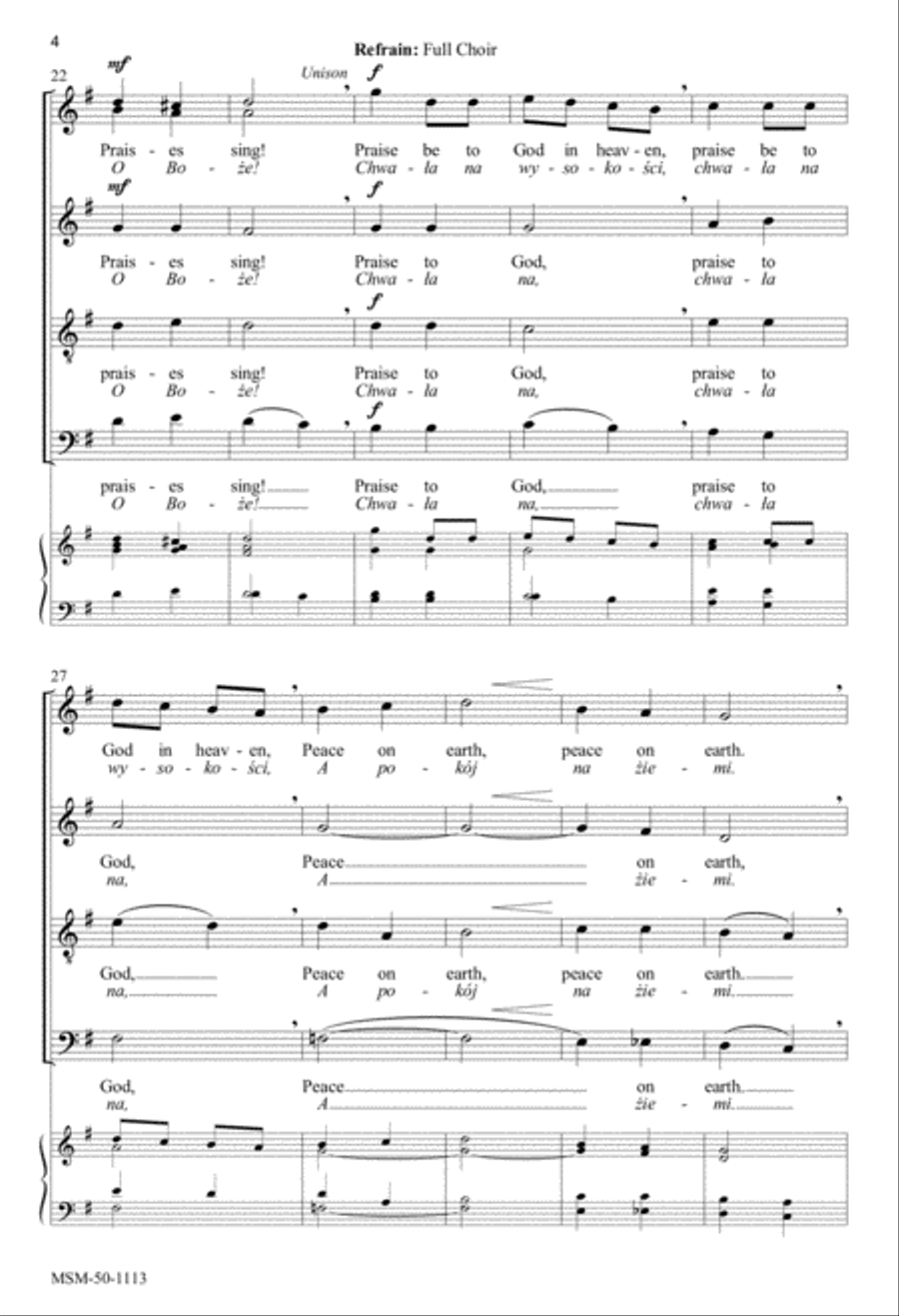 Three Carols from Poland 4-Part scores gallery preview page 4