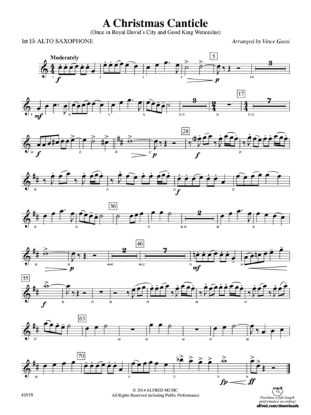 A Christmas Canticle: E-flat Alto Saxophone