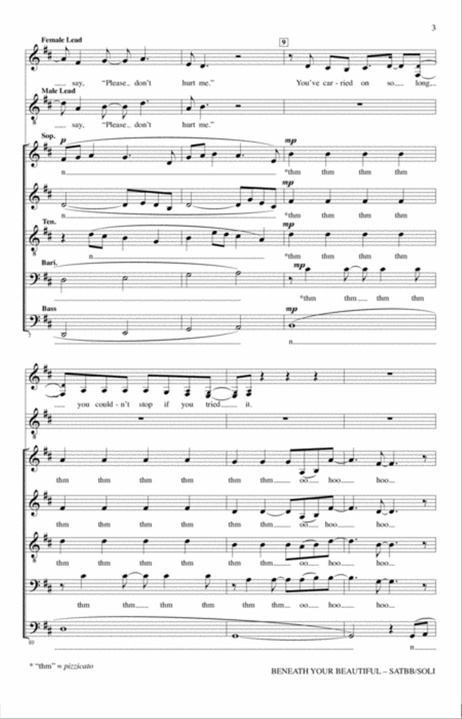 Beneath Your Beautiful 4-Part scores gallery preview page 2