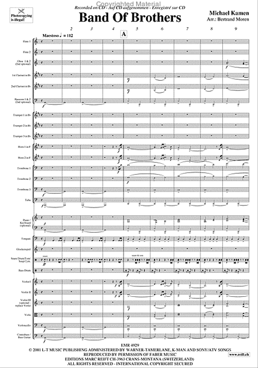 Band Of Brothers Orchestra scores gallery preview page 3