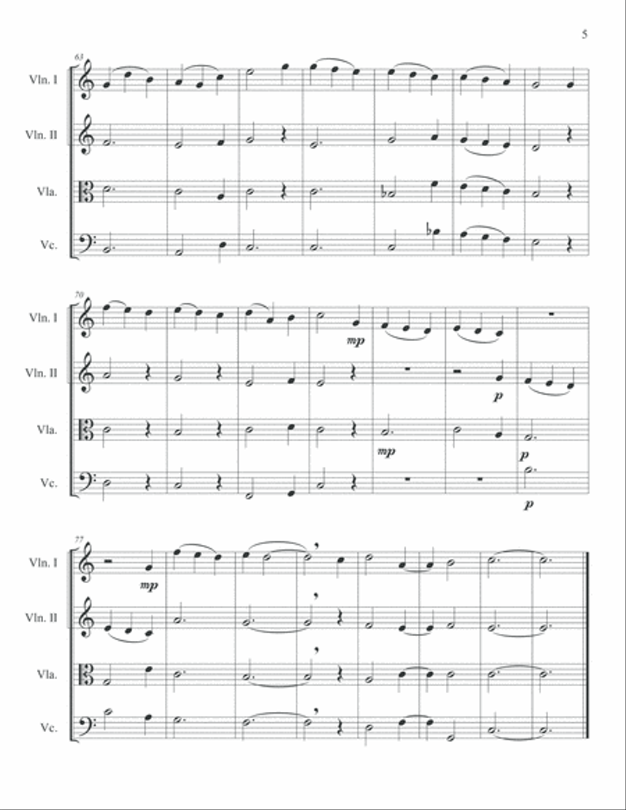 Away in a Manger String Quartet String Quartet scores gallery preview page 5