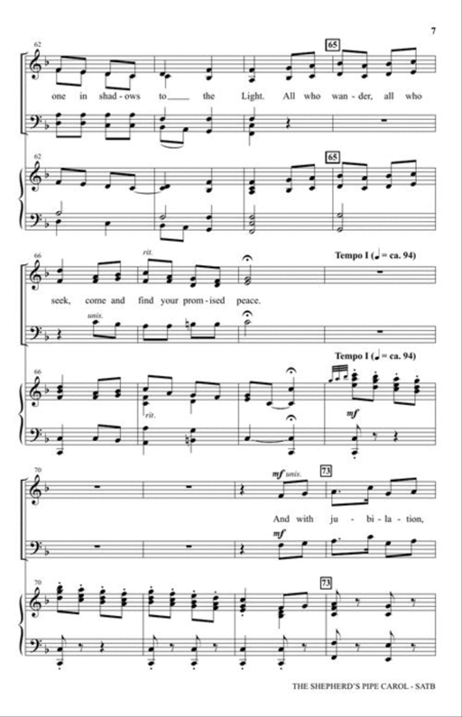 The Shepherd's Pipe Carol 4-Part scores gallery preview page 5