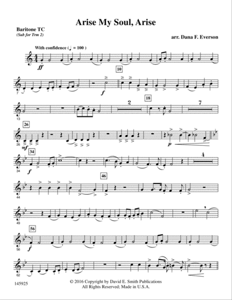 Arise, My Soul, Arise Brass Ensemble scores gallery preview page 15