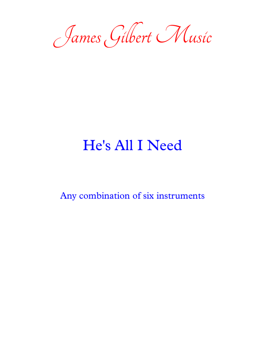 He's All I Need Small Ensemble scores gallery preview page 1