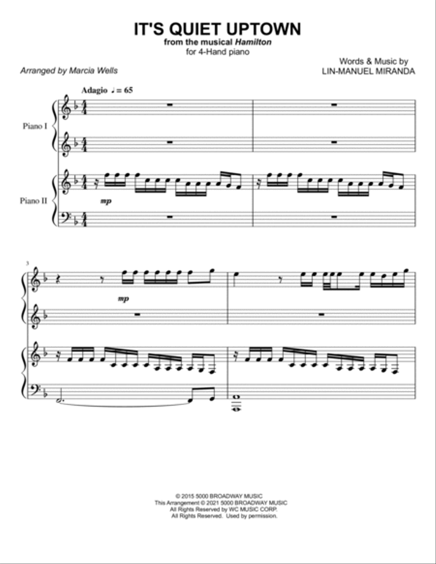 It's Quiet Uptown 1 Piano, 4-Hands scores gallery preview page 2