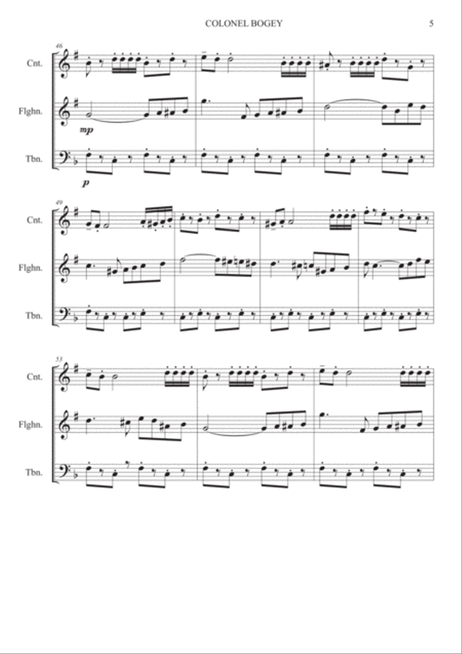 Colonel Bogey - Brass Trio Brass Trio scores gallery preview page 5