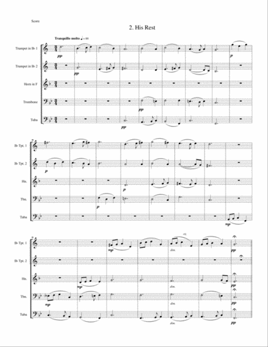 Giles Farnaby Suite 2 for Brass Quintet Brass Quintet scores gallery preview page 5