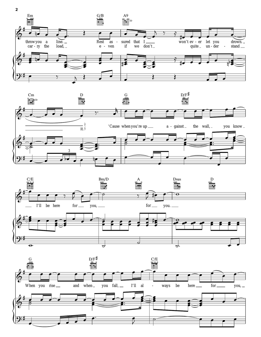 For You For You Piano, Vocal, Guitar scores gallery preview page 2