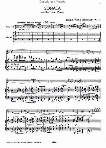 Niels Viggo Bentzon: Sonata for Horn and Piano, Op. 47