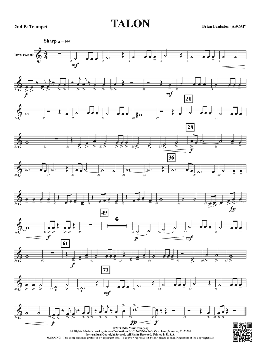 Talon: 2nd B-flat Trumpet B-Flat Trumpet scores gallery preview page 1